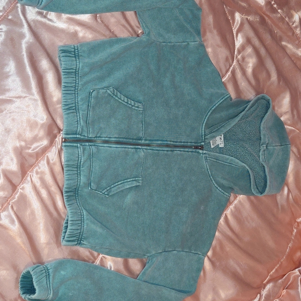 Teal Zip-Up Hoodie